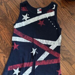 Tommy Hilfiger Navy Tank Top with Red & White Star Graphics